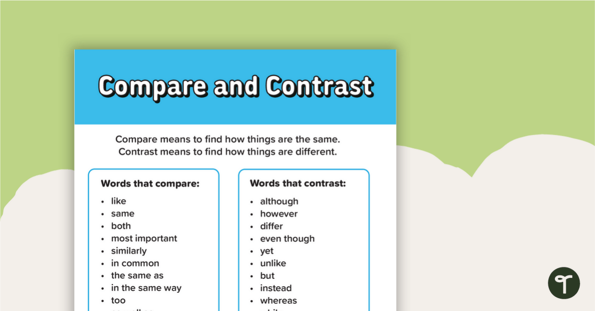 Compare and Contrast Poster teaching resource