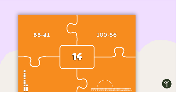 Number Matching Puzzle - Double Digit Subtraction teaching resource