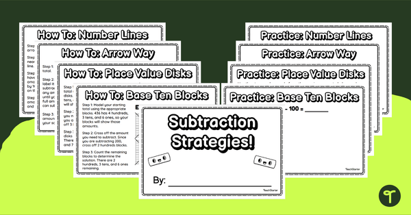 Subtraction Methods - Printable Mini-Book teaching resource