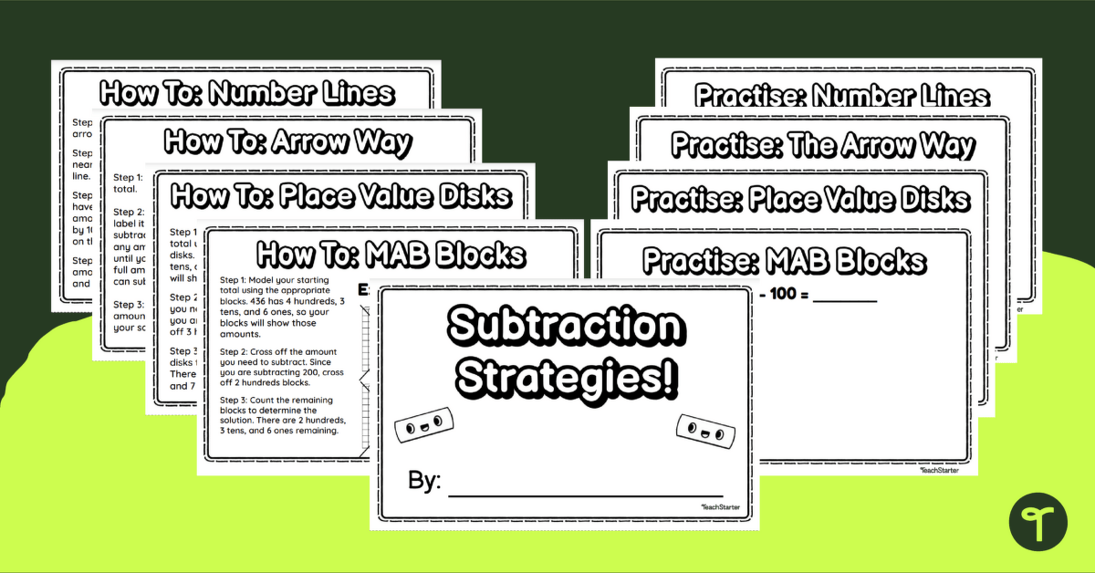 Strategies for Subtraction -  Maths Strategies Workbook teaching resource