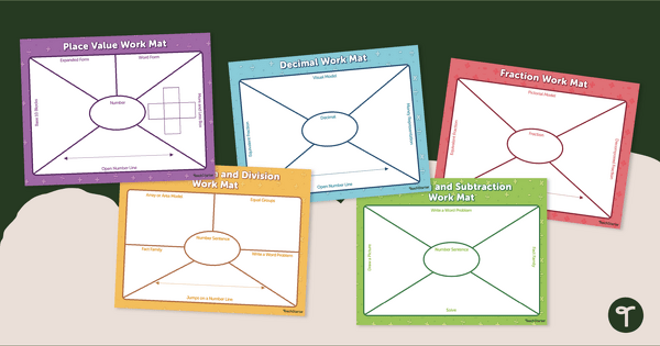 Go to Math Graphic Organizers - Printable Work Mats teaching resource