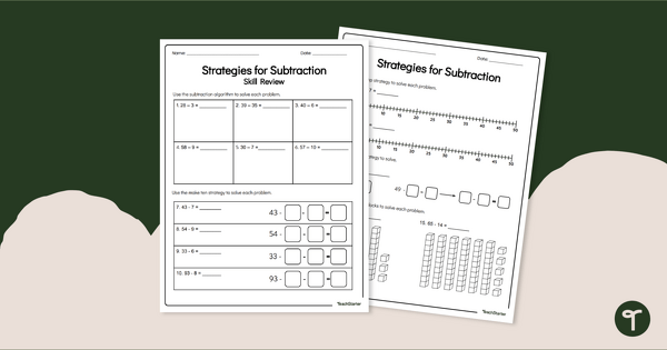 Go to Subtraction Strategies – Worksheet teaching resource
