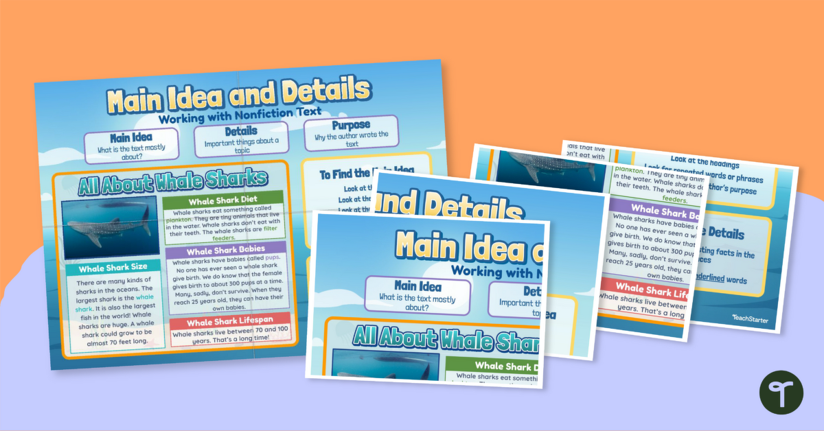 Main Idea and Details Anchor Chart teaching resource
