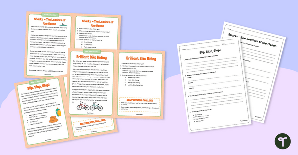 Image of Comprehension Task Cards - Finding The Main Idea