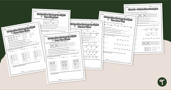 Go to 3 Digit Subtraction Worksheets - Subtraction Strategy Practice teaching resource