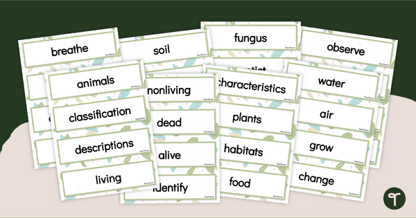Go to Living and Non-Living Things - Word Wall Vocabulary teaching resource