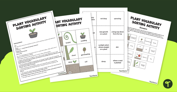 Go to Plant Vocabulary Words - Matching Activity teaching resource
