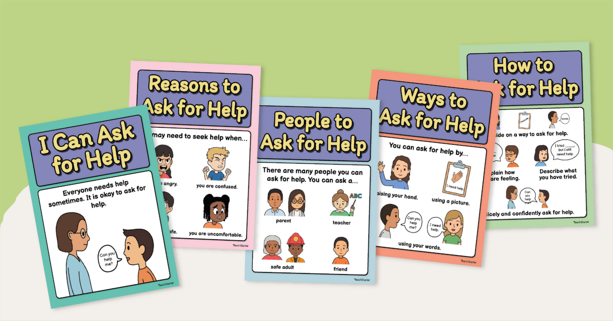 Asking for Help Poster Set teaching resource