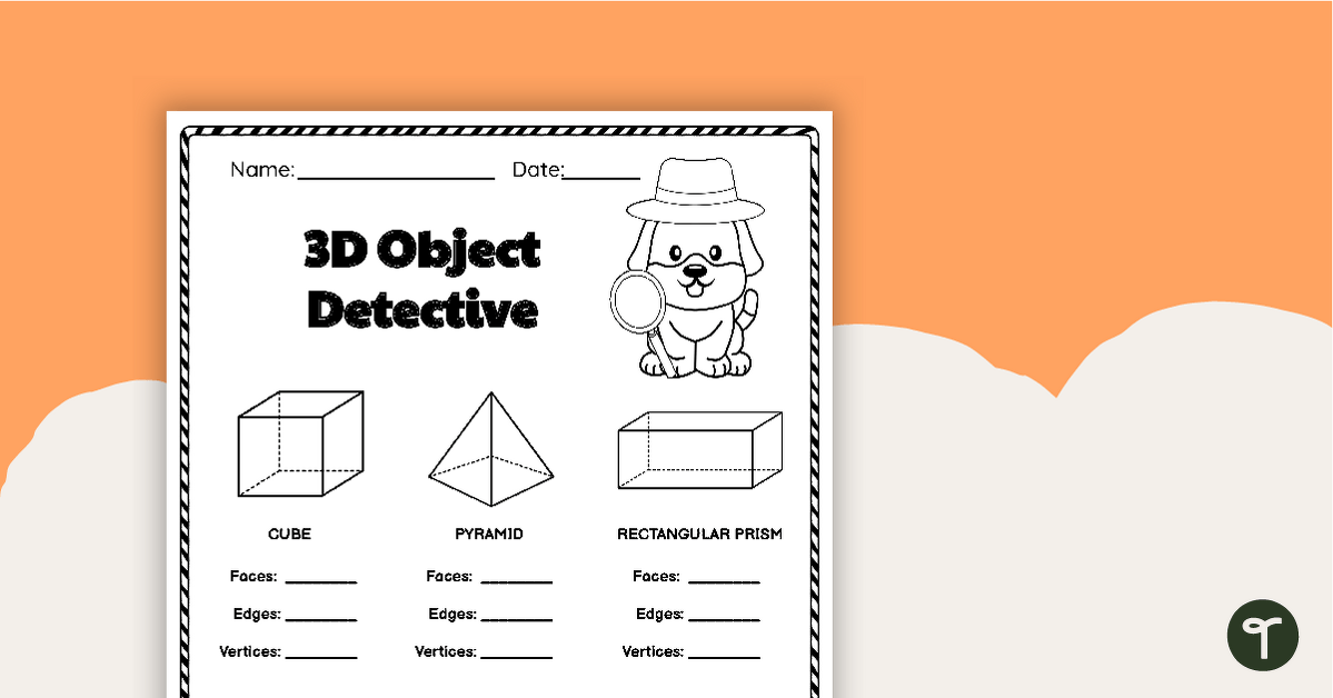 3D Object Detective - Worksheet teaching resource