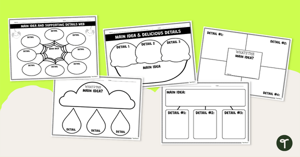 Go to Finding the Main Idea - Graphic Organizer Templates teaching resource