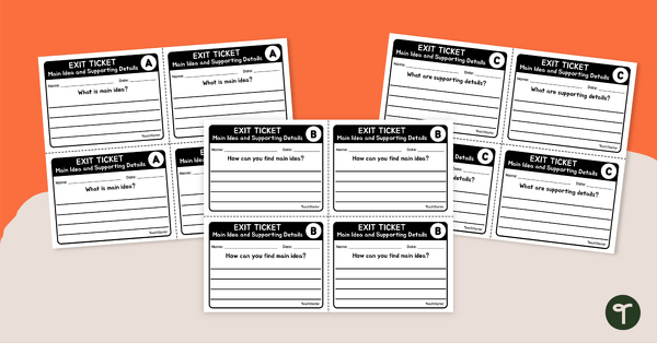 Go to Main Idea Exit Tickets teaching resource