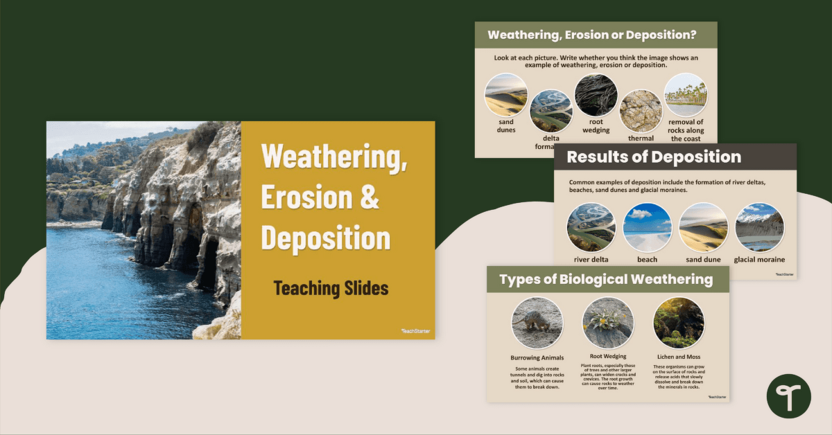 Weathering, Erosion and Deposition – Teaching Slides teaching resource