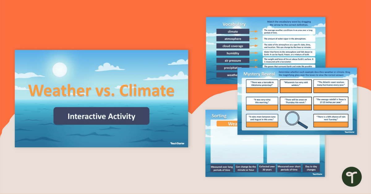 Weather vs. Climate – Google Slides Interactive Activity teaching resource