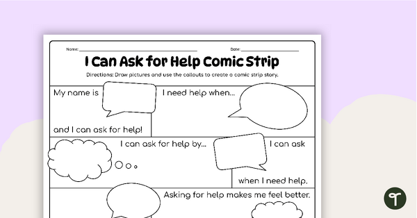 Go to Asking for Help Comic Strip Template teaching resource