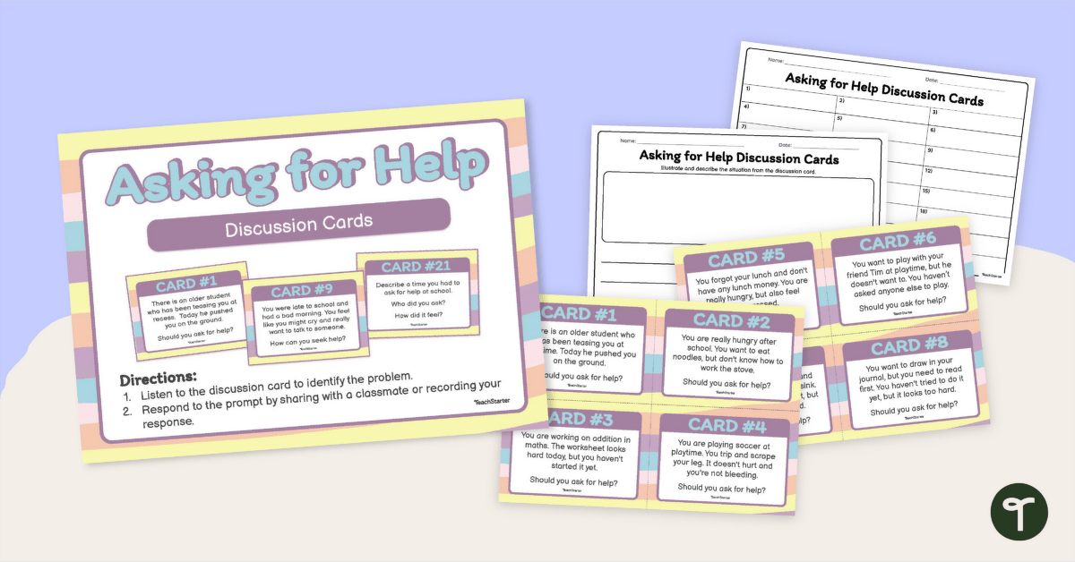 Asking for Help Discussion Cards teaching resource