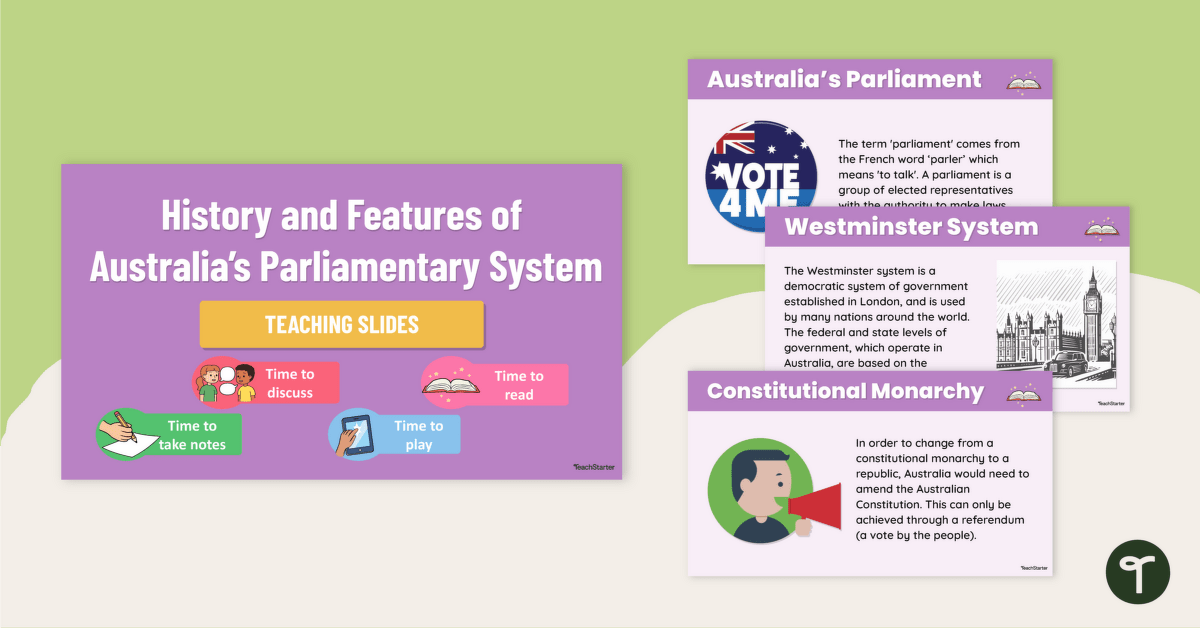 History and Features of Australia’s Parliamentary System - Teaching Slides teaching resource