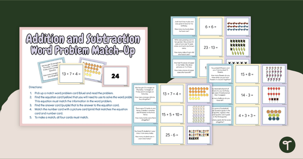 Go to Addition and Subtraction Word Problems - Match Game teaching resource