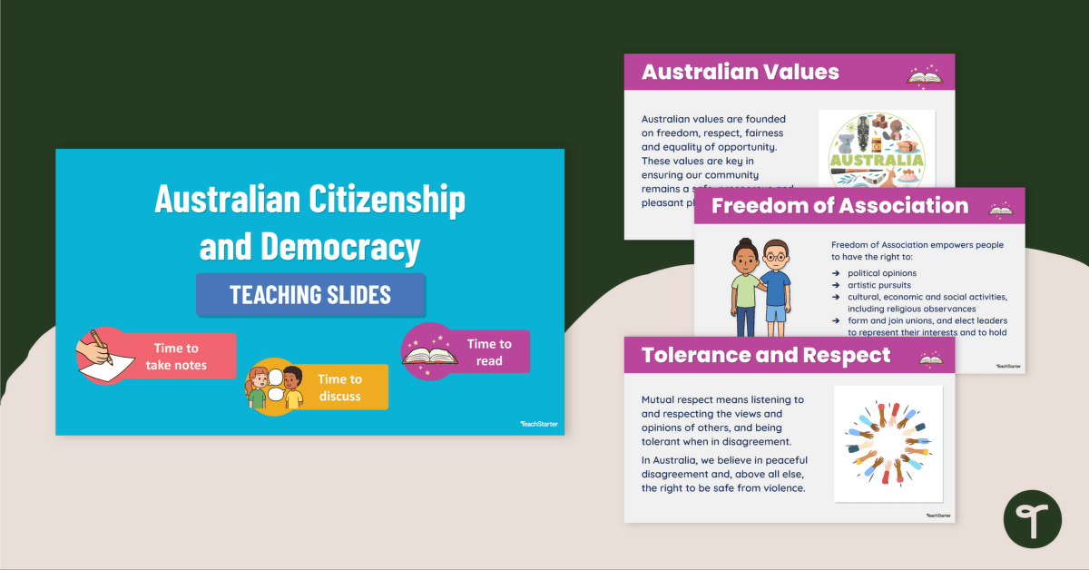 Australian Citizenship and Democracy - Teaching Slides teaching resource