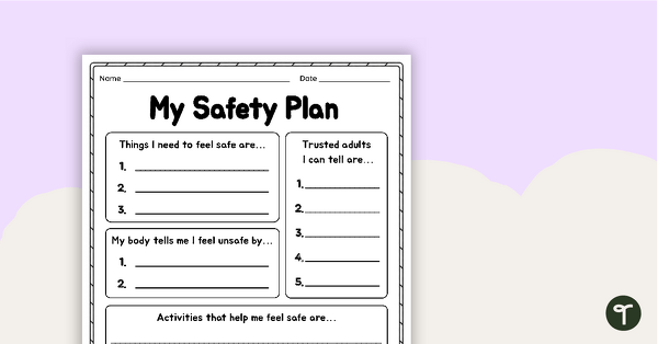 Go to My Safety Plan Worksheet teaching resource