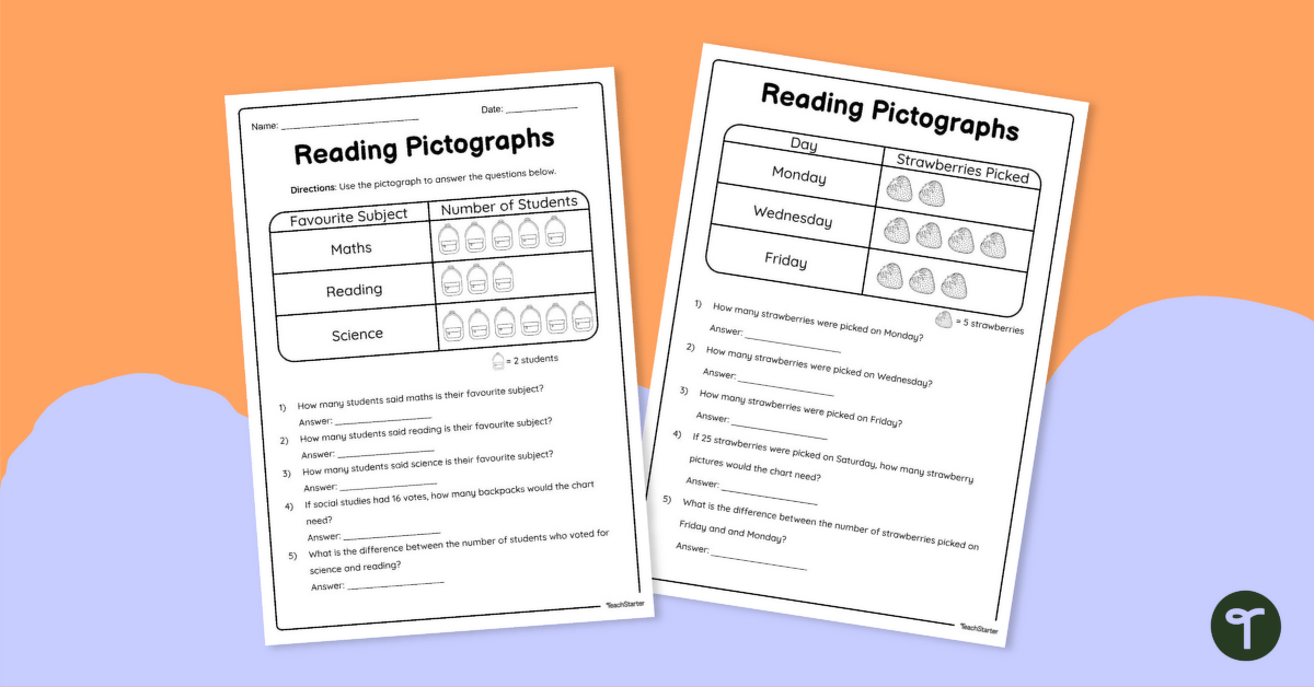 Reading Pictographs - Worksheets teaching resource