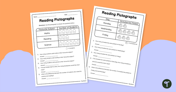 Go to Reading Pictographs - Worksheets teaching resource