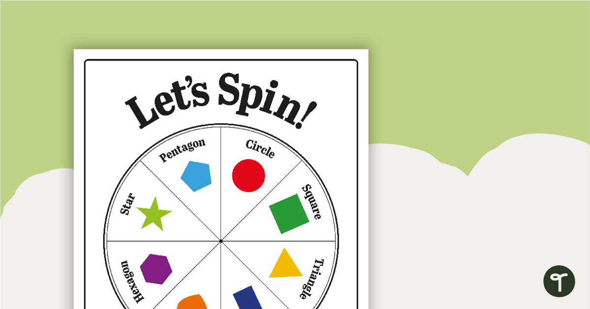 Let's Spin - Shapes Spinner Activity teaching resource