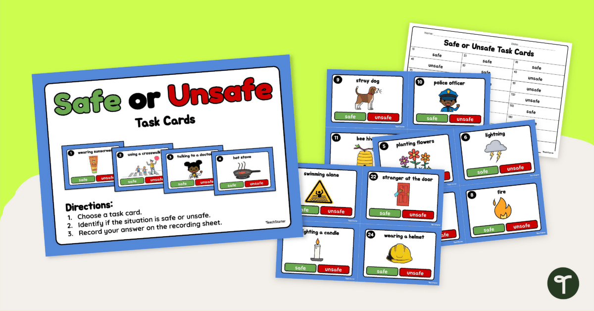 Is It Safe or Unsafe? Task Cards teaching resource