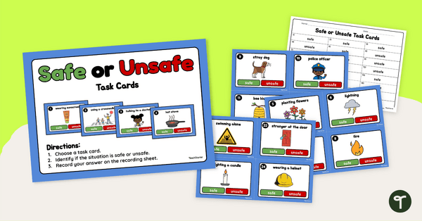 Image of Is It Safe or Unsafe? Task Cards
