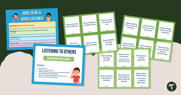 Go to Listening to Others – Discussion Task Cards and Poster teaching resource