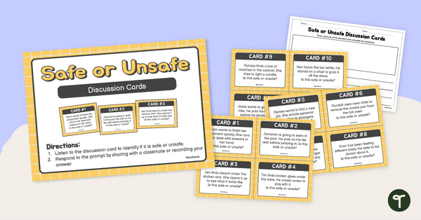 Go to Safe or Unsafe Scenario Task Cards teaching resource
