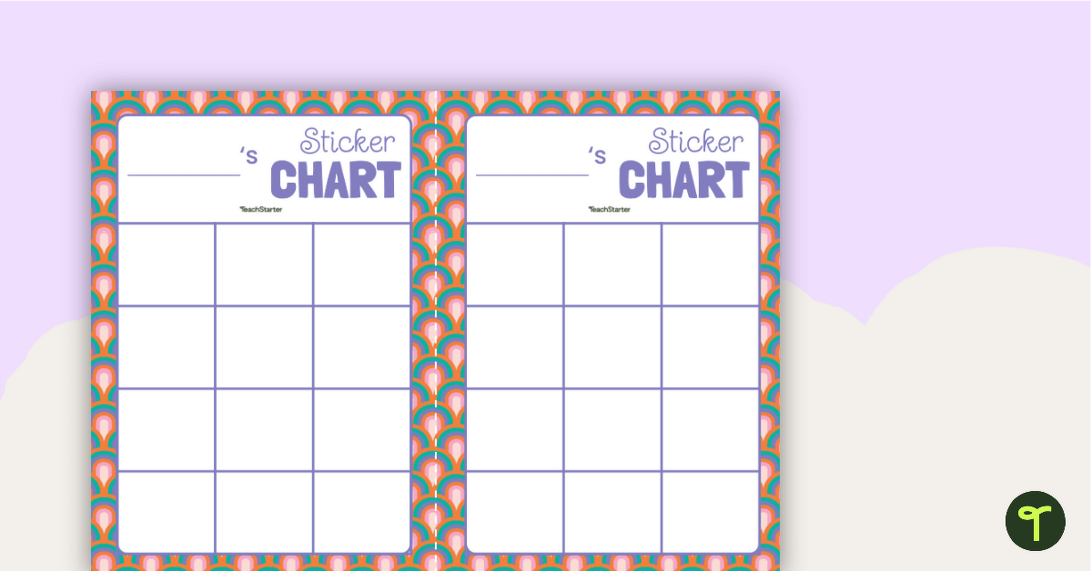 Sticker Chart – Rainbow Theme teaching resource
