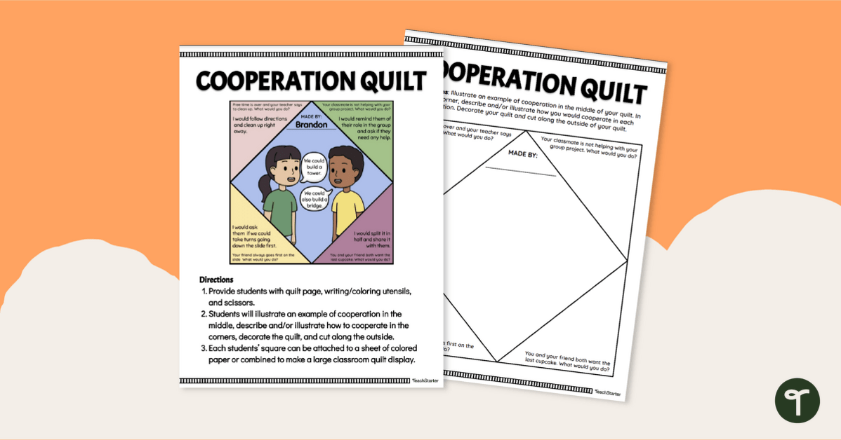Cooperation Quilt Template teaching resource