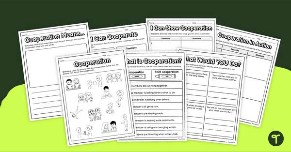 Image of Social Skills Lessons - Cooperation Worksheets