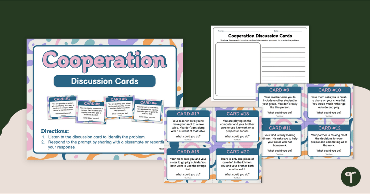 Cooperation Task Cards - Social Skills Activity teaching resource
