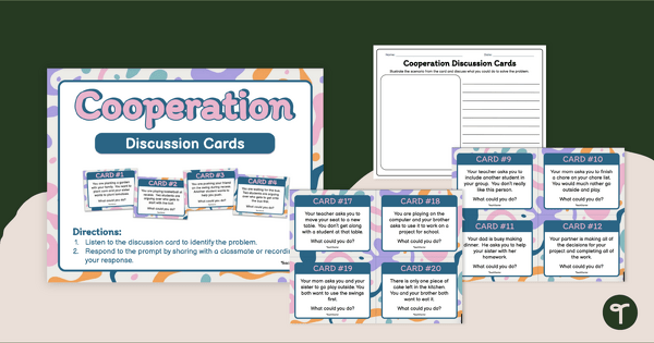 Go to Cooperation Task Cards - Social Skills Activity teaching resource