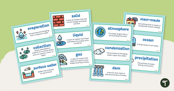 Go to Water Cycle Vocabulary Cards With Definitions teaching resource