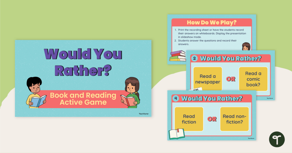 Would You Rather? Books and Reading - Movement Game teaching resource