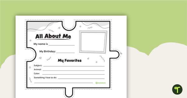 Image of All About Me Puzzle Piece Template