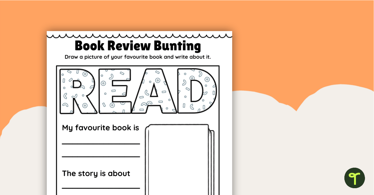 Book Review Bunting - Template teaching resource