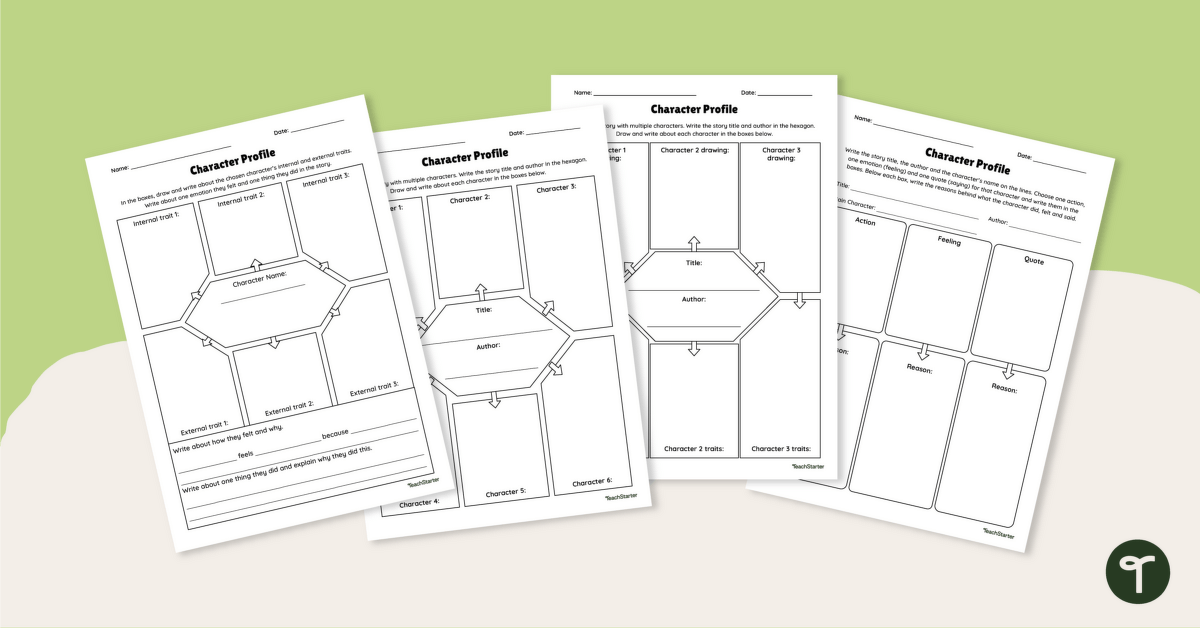 Character Profile - Graphic Organisers teaching resource