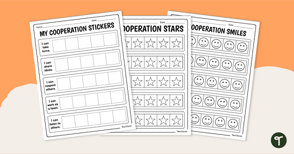 Go to My Cooperation Sticker Chart - Printable teaching resource