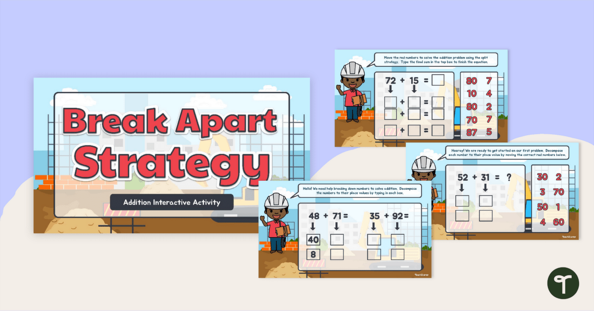 Break Apart Addition Strategy Interactive Activity teaching resource
