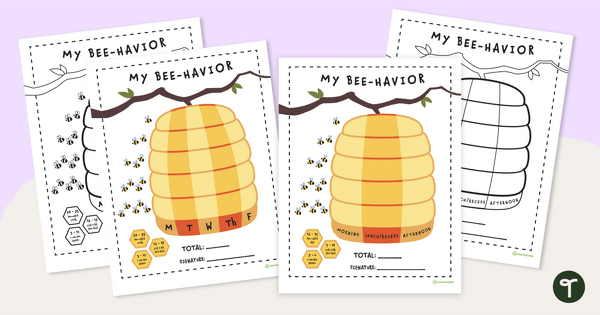 Image of Printable Behavior Tracker - Bees