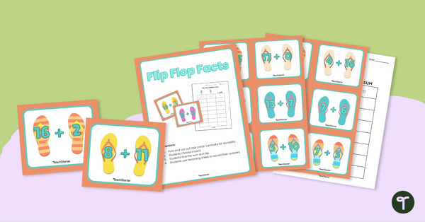 Go to Addition Turnarounds Flip Flop Task Cards teaching resource