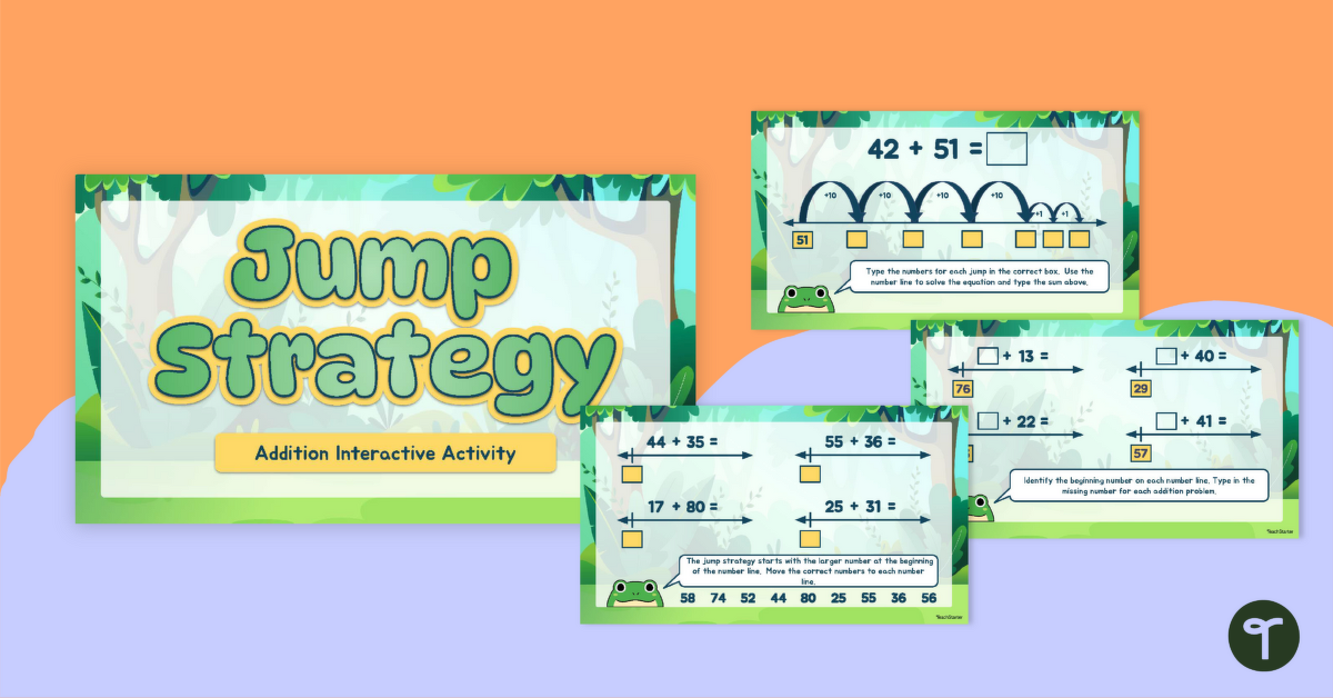 Jump Strategy Addition Interactive Activity teaching resource