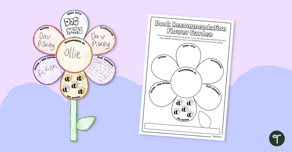 Go to Book Recommendation Flower Garden Template teaching resource