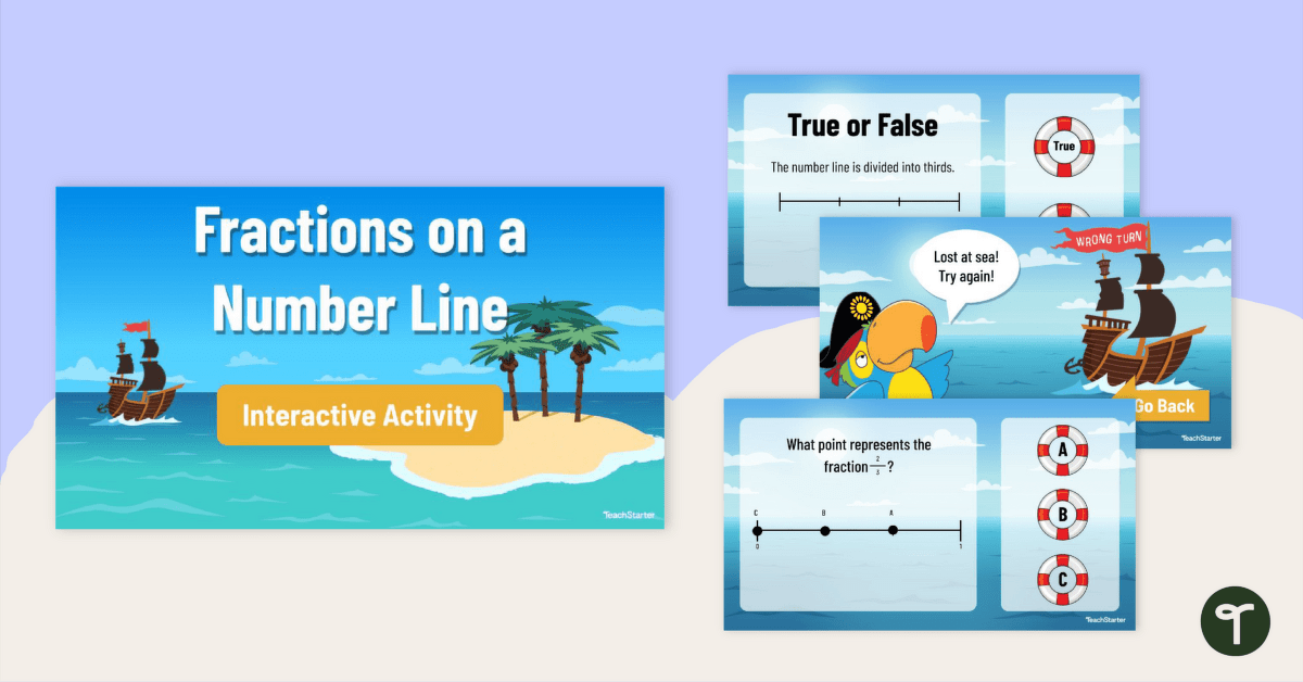 Fractions on a Number Line – Interactive Task Cards for 3rd Grade teaching resource