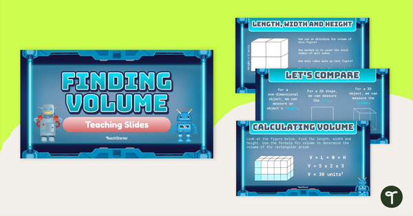 Go to Finding Volume – Teaching Slides for Year 7 teaching resource