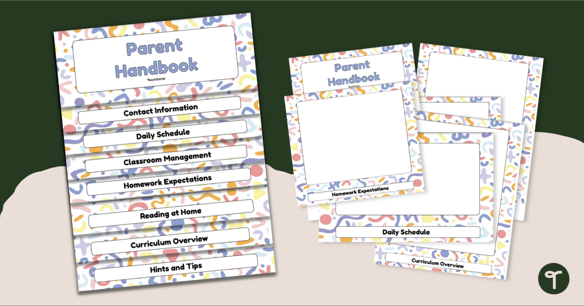 Parent Handbook Flip Book Template teaching resource