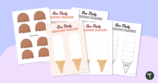 Go to Class Behavior Tracker - Ice Cream Template teaching resource